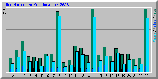 Hourly usage for October 2023