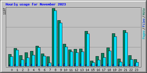 Hourly usage for November 2023