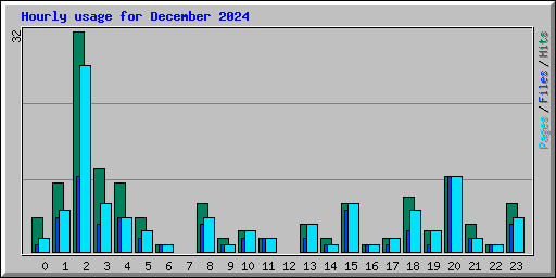 Hourly usage for December 2024